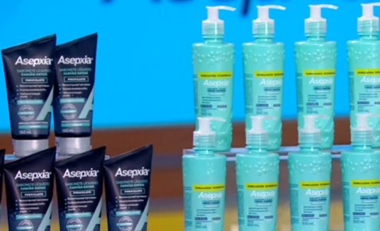 Conheça a nova linha de sabonetes líquidos Asepxia (Reprodução/RecordTV)